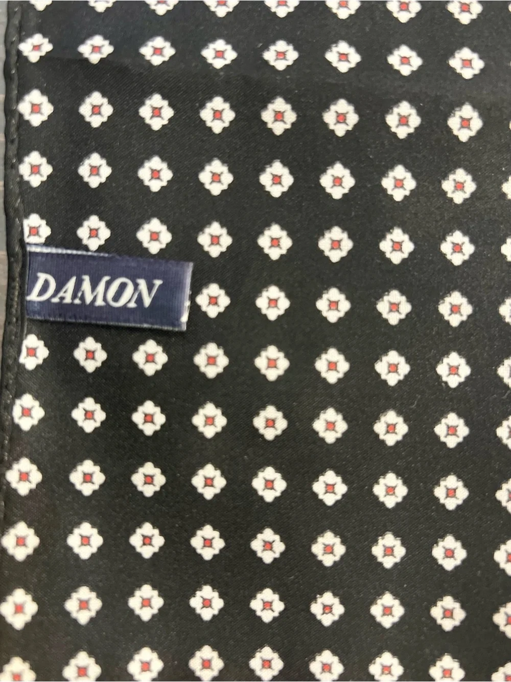 Men's Black Geometric Pocket Square by DAMON